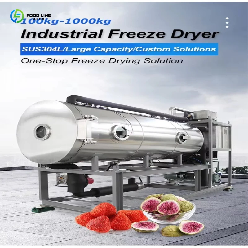 Freeze Dryer Vacuum 100kg Commercial Food Dehydrator Machine for Pet Food Fruit Vegetable