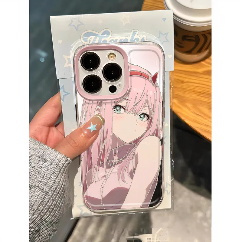 Japan anime DARLING in the FRANXX Zero Two Soft Clear Case protection per iPhone 15 14 13 12 11 Pro Max XR 7 8 Plus X SE Coque