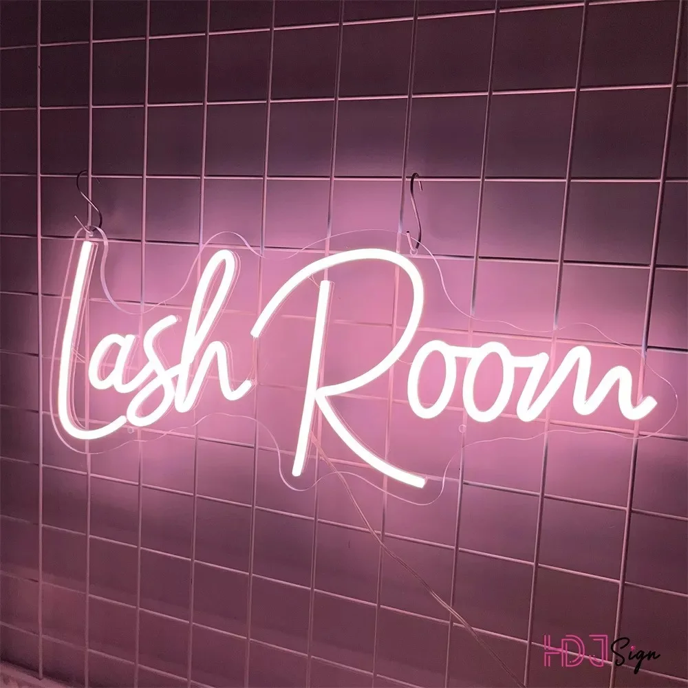 Lash Room Neon LED Sign Beauty Room Decoration Aberto Nail Neon Light Sign Lashes Nail Room Neon Lights USB Wall Decor Neon Lamp