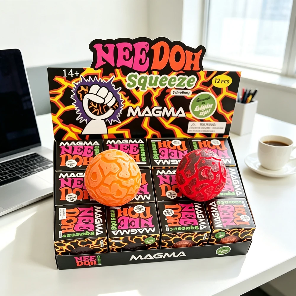 2026 New Product NeeDoh Adult Glitter Magma Ball In Stock Crunch Crunch Stress Relief Squeeze Toy Nice Toys for Adults ﻿