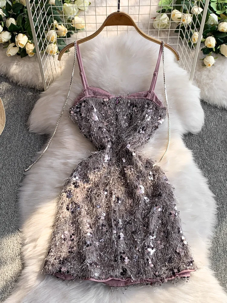 Ele Pailletten Kwastje Band Dr Dames Slim Fit Ort Rok Zwaar Borduren Koreaanse Sle Hoge Taille Zomer Nieuwe Collectie