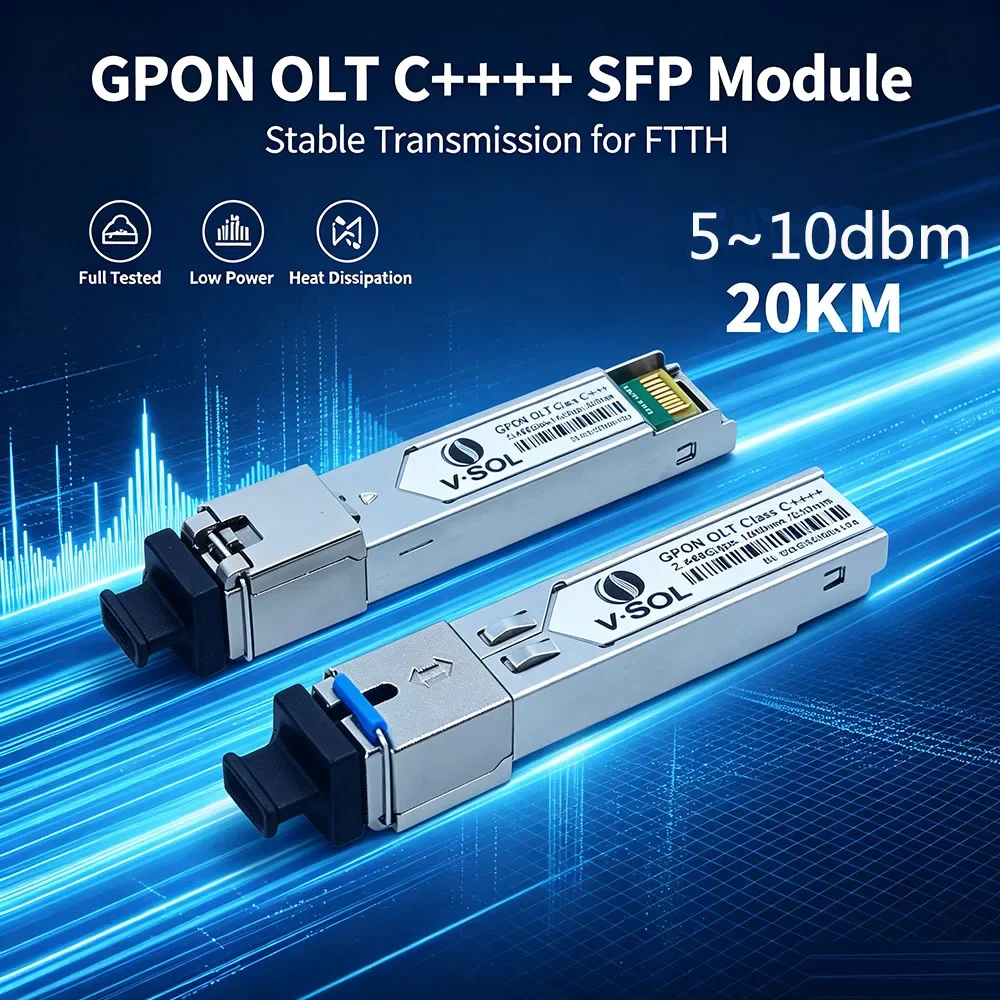 gpon-olt-sfpモジュール-c--10dbm-2488g-1244g-scコネクタ-20km-ddm-光トランシーバー-1490-1310nm-zte-huawei-olt用