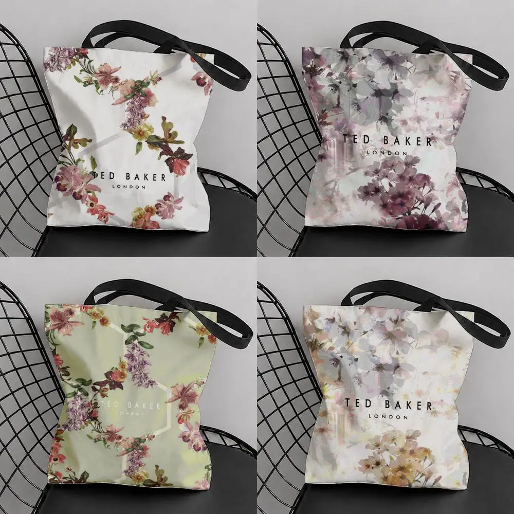 Fashion T-TED B-BAKERs Storage Bags Canvas Tote Bag Double-Sided Print Lightweight Shoulder Travel Beach Bag Gift Eco