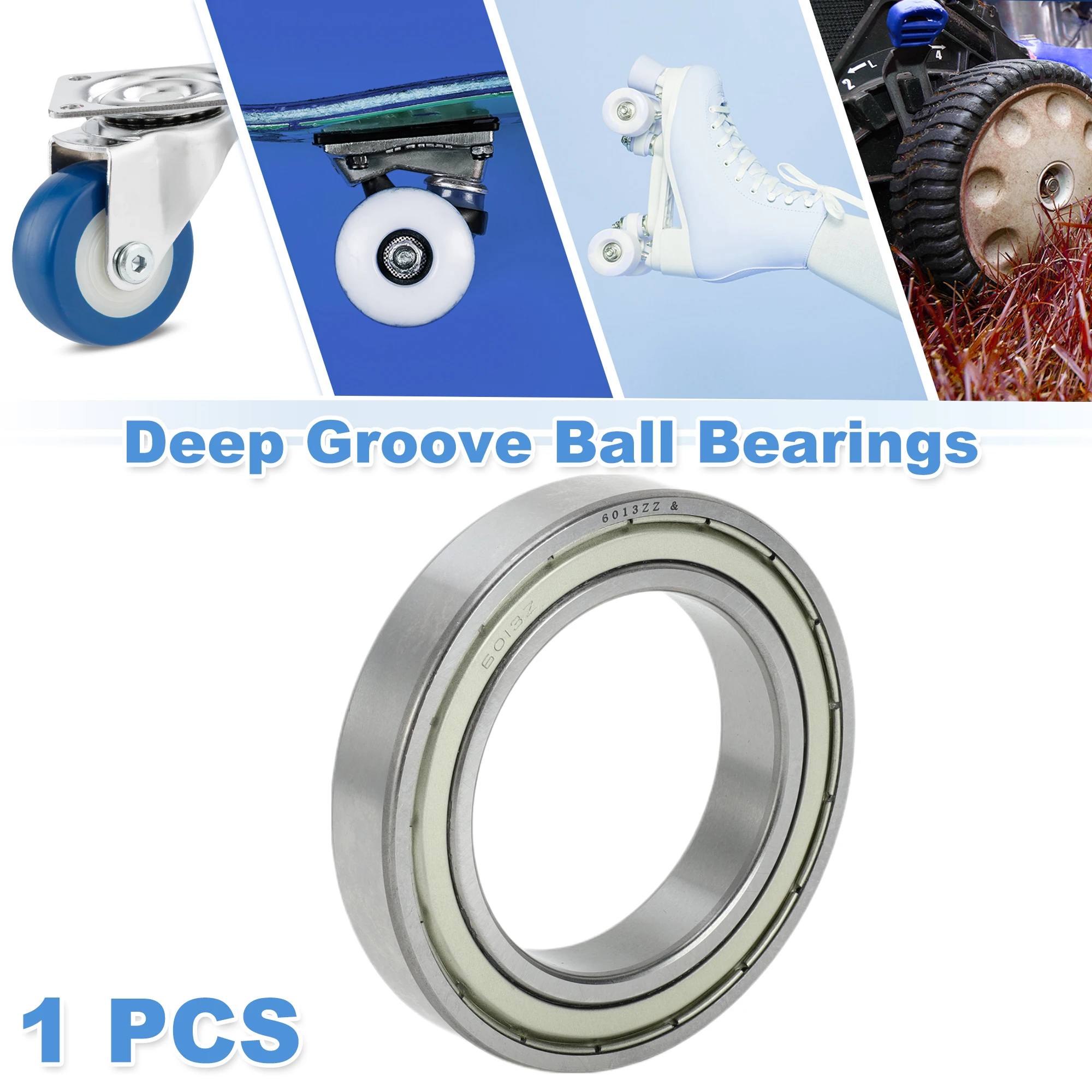Motoforti 6013ZZ & Deep Groove Ball Bearings P0 65x100x18mm Lubricated Bearings Double Metal Seal Scooter Skateboard Wheel