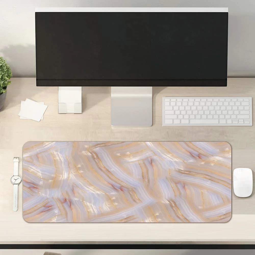 

High Quality Large Mouse Pad Computer Marble Pattern Anti-slip Pu Leather Waterproof Easy To Clean Gaming Mouse Mat