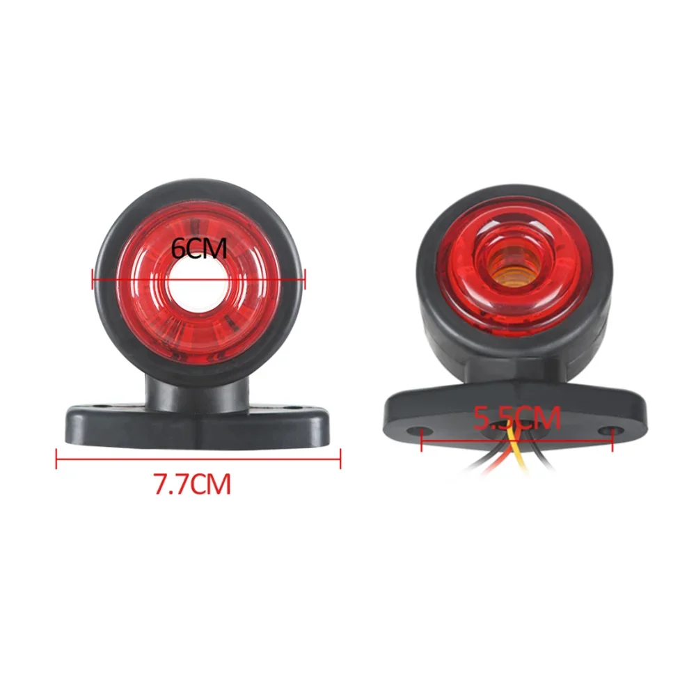 2PCS 12-24V Double Sided Side Light Truck Position Stalk Lights for DAF Scania Lorry Outline Clearance Lamps Side Marker Lights