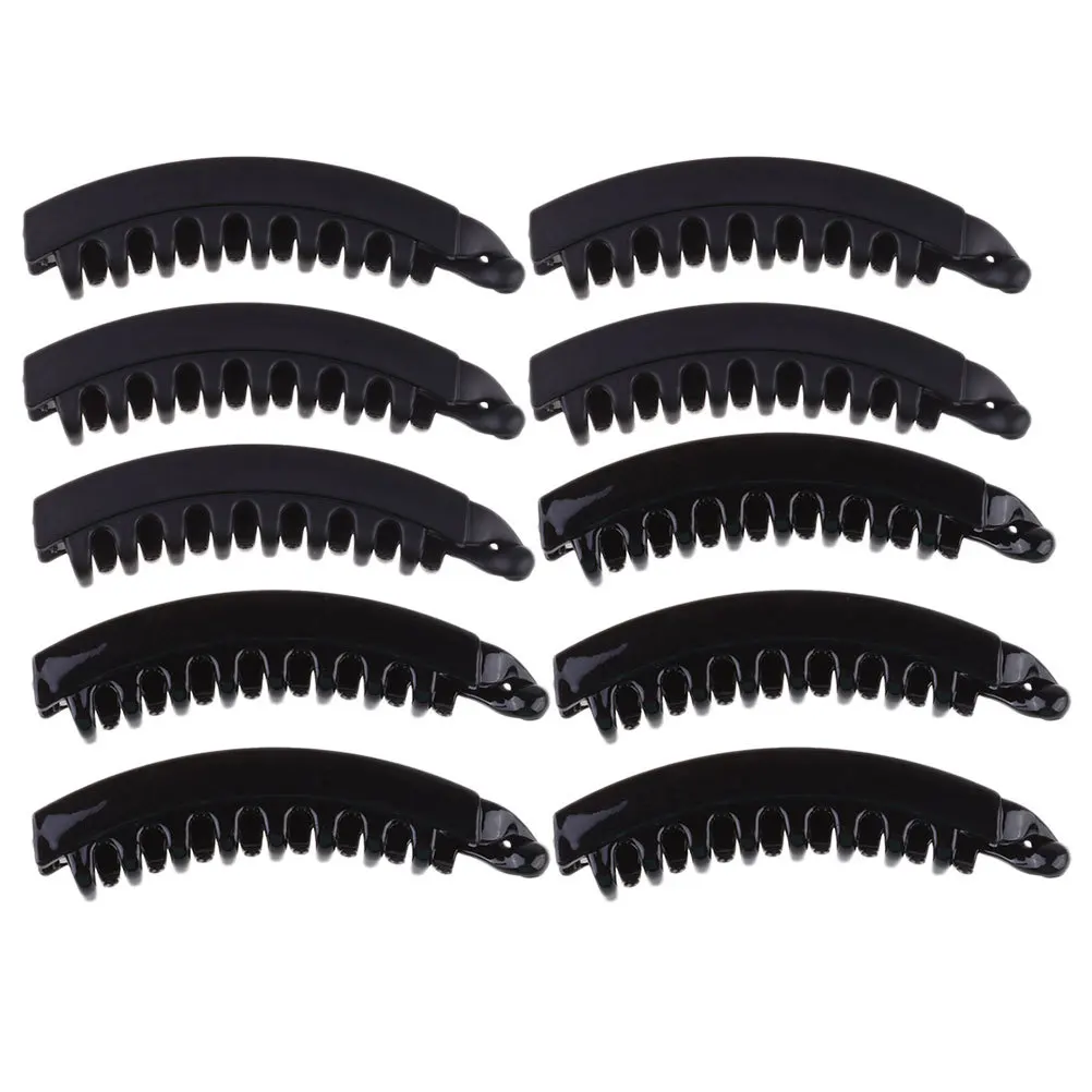 

12Pcs Banana Hair Combs Durable Plastic Teeth Design Shower Bathing Travel Outing Banana Hair Clips Ponytail Clips