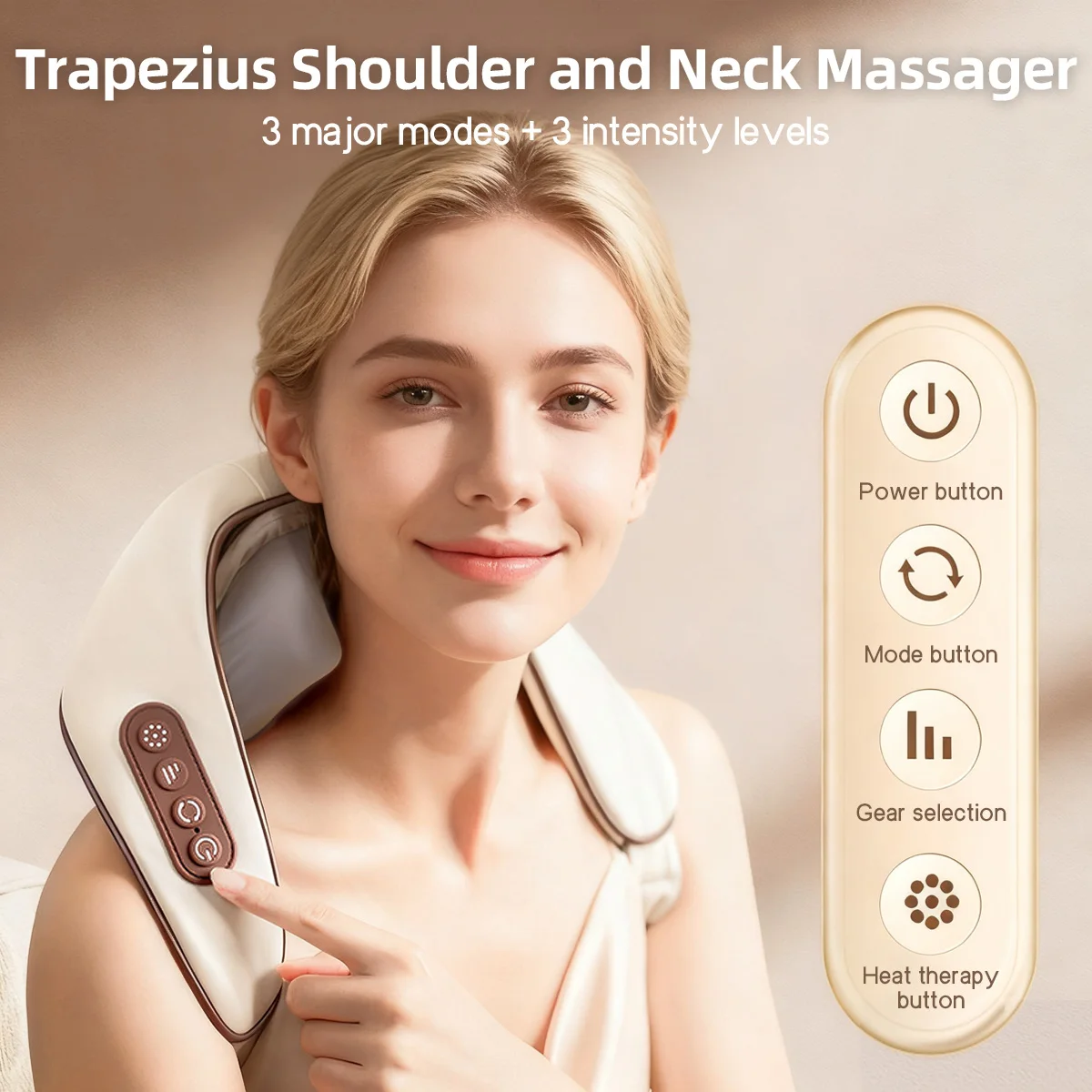 

Pressure Back Relaxation Massager, Multifunctional U Shaped Neck and Shoulder Massager Electric Air Pressure Kneading Deep
