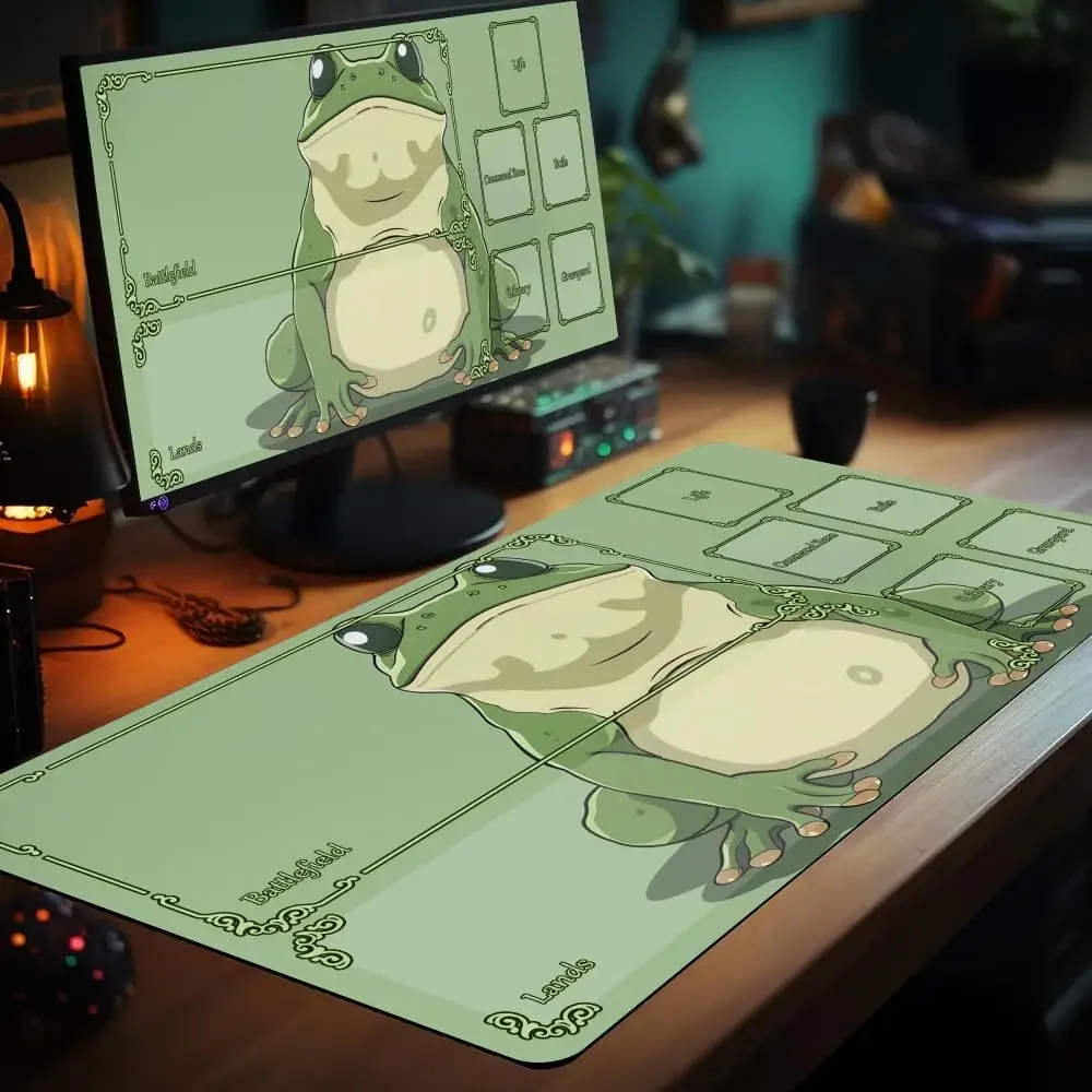 Tappetino da gioco per carte Magic Playmat con zona Simpatico fagiolo mung rana mtg tappetino da scrivania tappetino per mouse espansione tastiera in gomma antiscivolo
