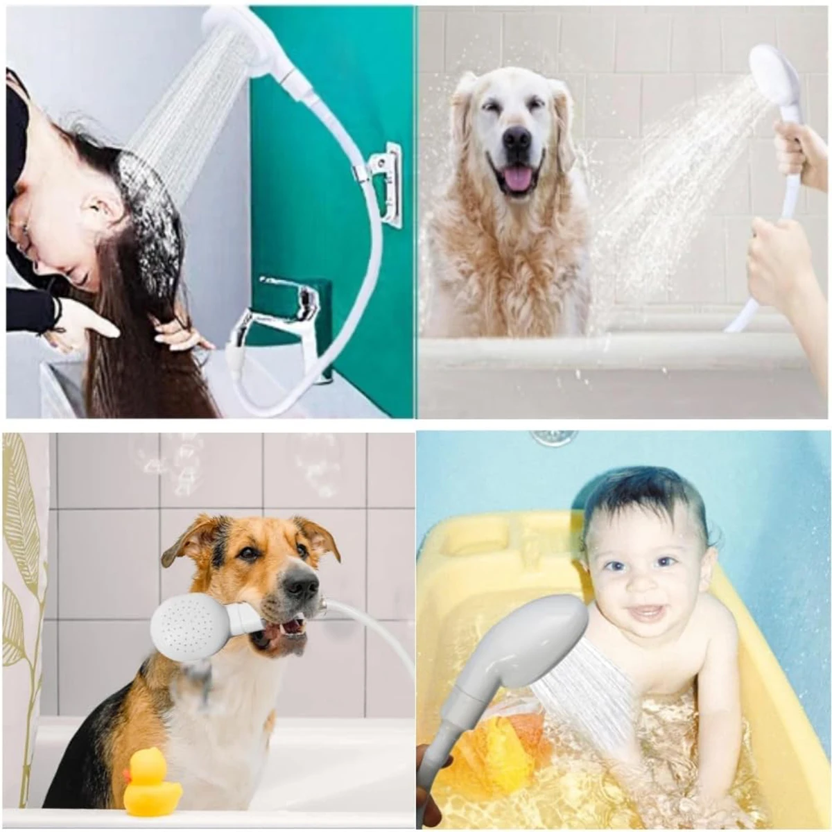 صنبور موسع رأس دش خارجي غسل الشعر الحيوانات الأليفة الاستحمام متعدد الوظائف المحمولة عنبر فوهة دش بسيطة