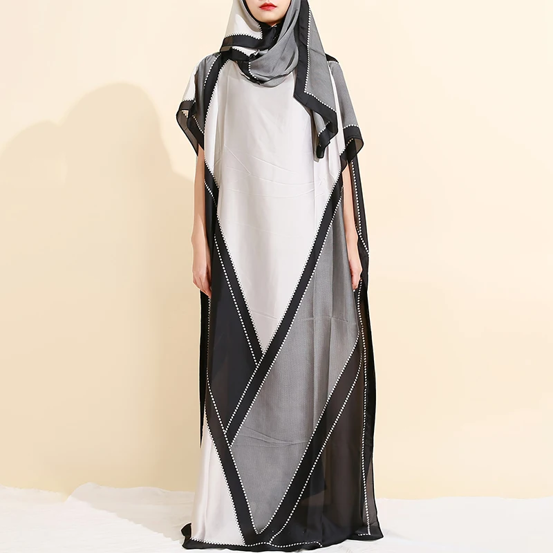 Elegant Muslim Long Dress Sequin Kaftan Robes Malaysia Dubai Arab Islam Abaya Islamic Clothing Caftan Elegant Splice Maxi Dress