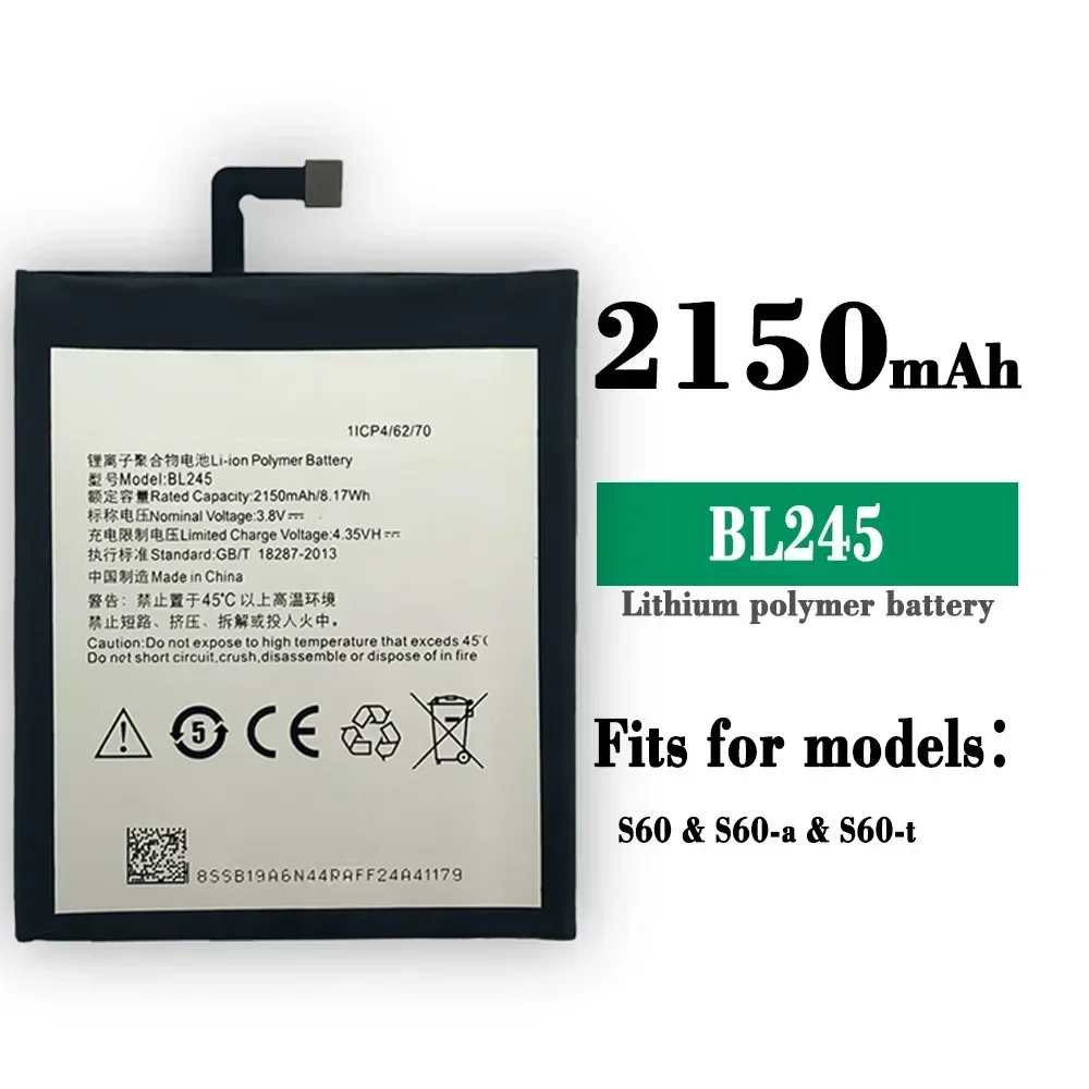 Аккумулятор BL245 BL-245 емкостью 2150 мАч для мобильных телефонов Lenovo S60 S60-T S60-A, сменные батареи + БЕСПЛАТНЫЕ ИНСТРУМЕНТЫ