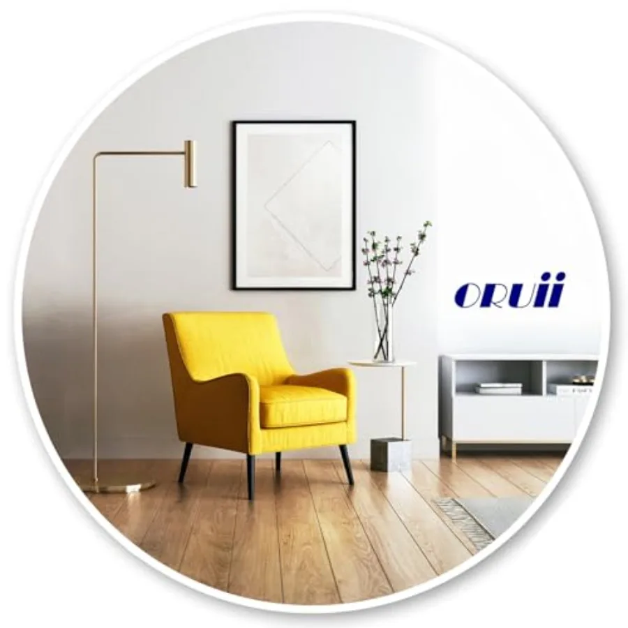 

Белое круглое зеркало 24 дюйма с металлической рамой для настенного крепления в ванной комнате, над раковиной, в гостиной и других помещениях.