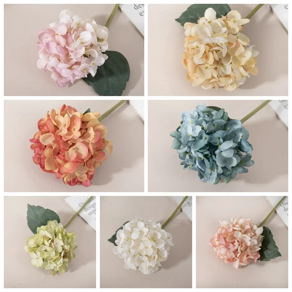 30cm Artificial Flower Twigs Hydrangea Mini Fake Flowers Green Plants Wedding Decoration Crafts INS Garden Home Decoration