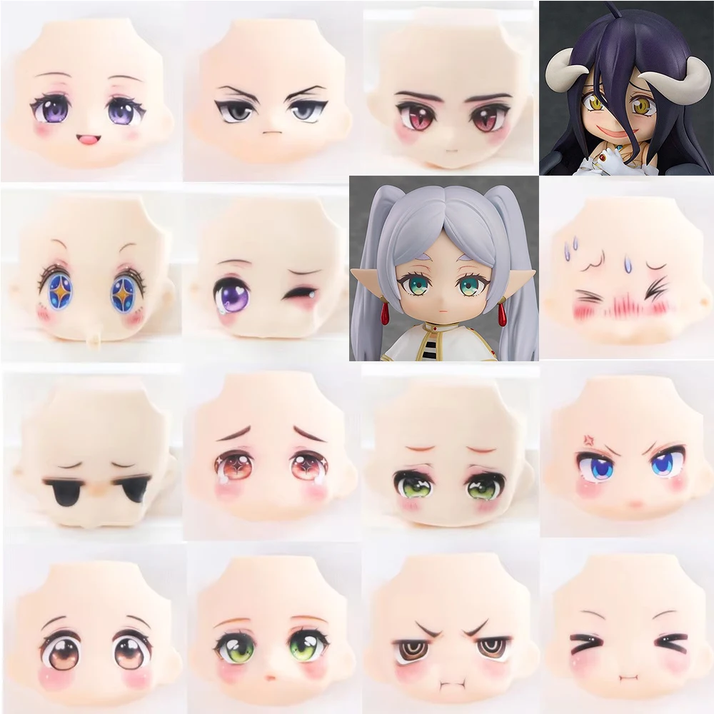 

OB11 Doll Face 1/12 BJD Doll Face With 3D Anime Decal Eyes Kawaii Change Faces Blowing Pout Mouth Cheeks GSC Head DIY Kids Dolls