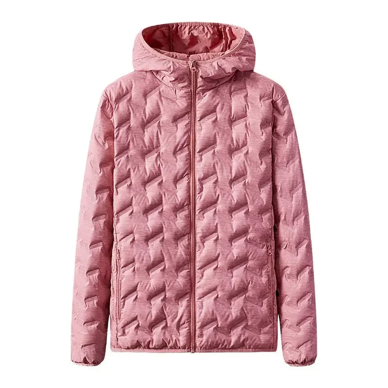 2025, Herbst und Winter, neue Damen-Daunenjacke, lockere Pendeljacke, leicht, lässig, mit Kapuze