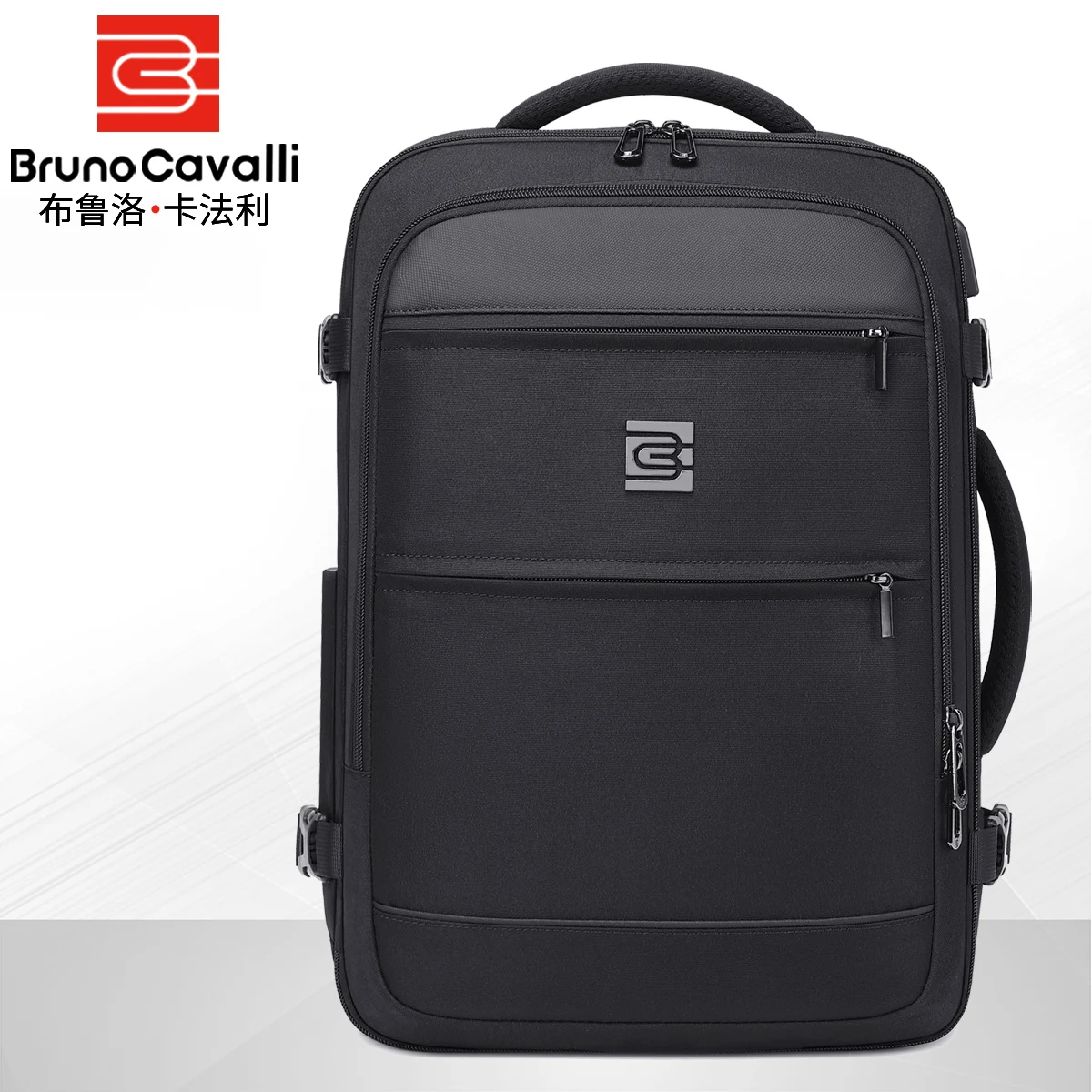 15.6inch Usb Notebook Square Expandable Backpack Men's Backpack, Large Capacity Travel Computer Bag