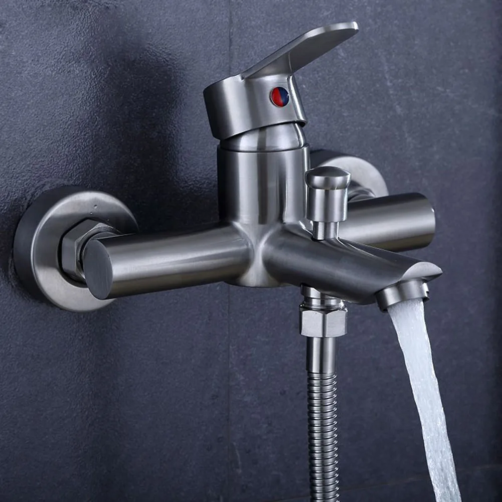 

Bathroom Shower Faucet Wall Mounted Hot Cold Water Mixing Valve For Laundry Bathtub Single Lever Mixer Tap Home Accessories