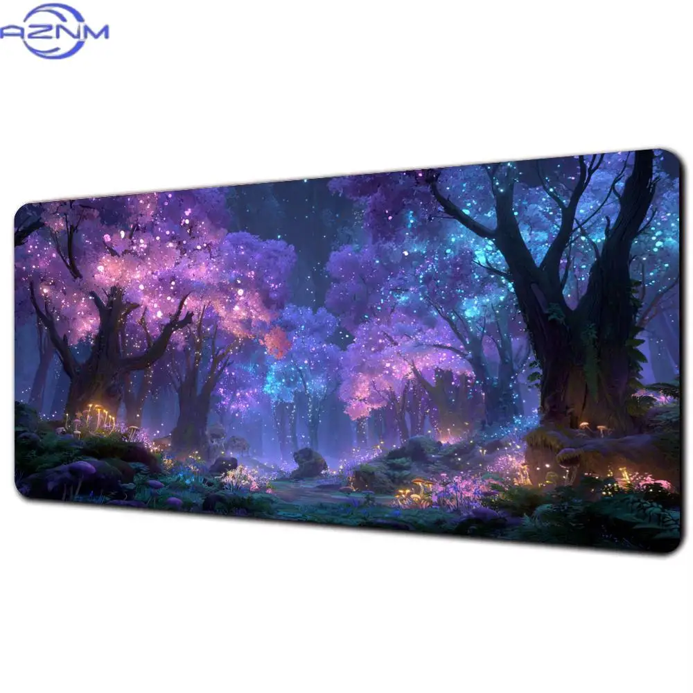 Forest Secret Realm TCG Playmat, Non‑Slip Stitched‑Edge Magic Card Battle Mat, Durable Table Desk Mat For Card Game