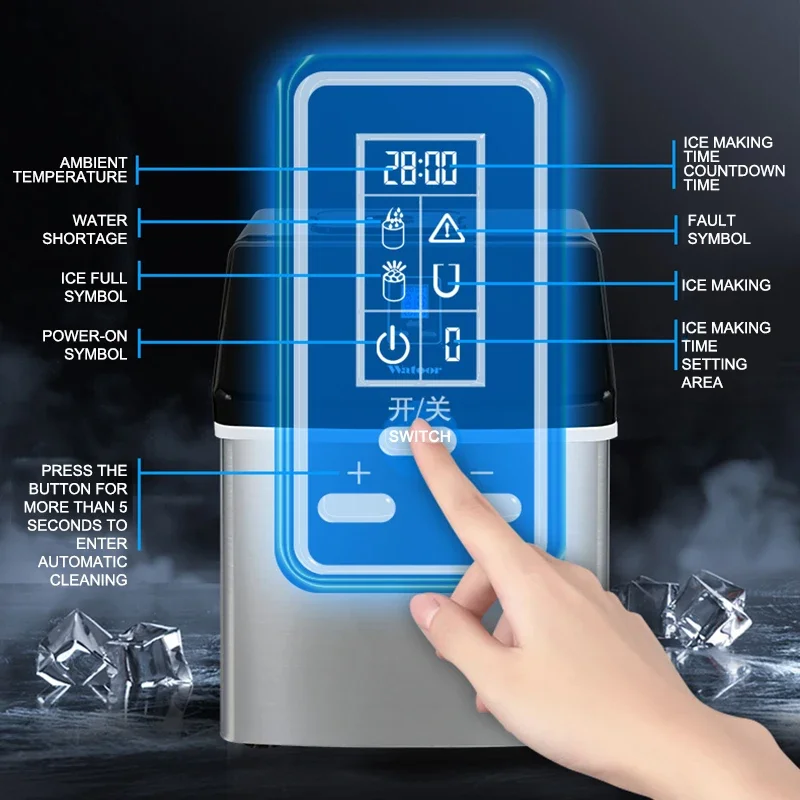 WZB-20F/S 120W reklama elektryczna kostkarka do lodu 25KG automatyczny okrągły oblód do kostkarka do lodu kostkarka do lodu maszyna do lodu 220V