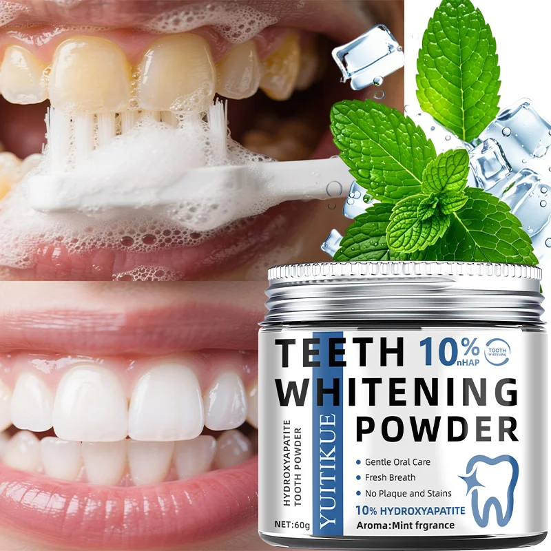 10% Sodium Hydroxide Teeth Whitening Powder Gentle Oral Care Freshens Breath No Tooth Plaque Or Stains 10% Hydroxyapatite