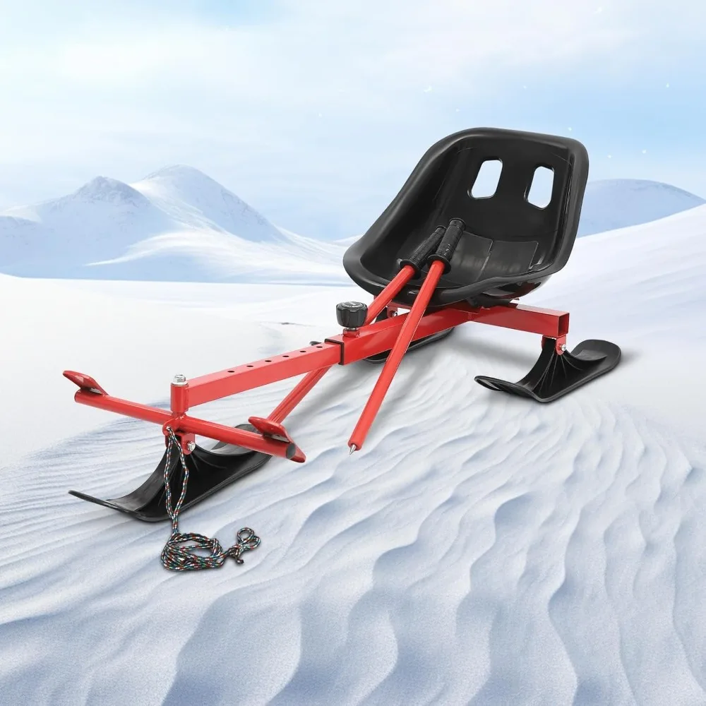 

Snow Racer Seld Metal Sleds for Snow-Sled Heavy Duty Winter Sleds Steerable Snow-Sled Steerable Snow Scooter Sled Age 3+