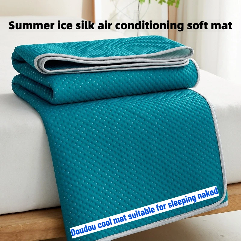 

Cool mat 2 pillow Ice Silk Anti-Slip Bed eet Single Person Student Dormi Summer Cool Mat Soft Comfortable Three-piece set