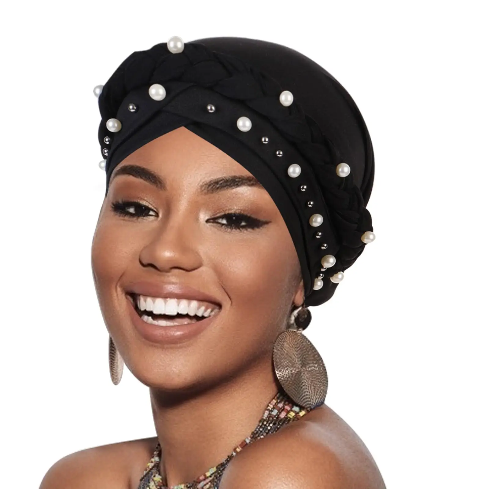 2024 New Pre-Tied Twisted Hijab Turban Hat for Women African Head Scarf Beanie Cancer Chemo Headwear Cap Head Wraps Women