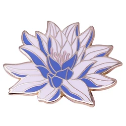 Crystal White Lotus Asian Water Flower Enamel Brooch Lapel Pins Badges Exquisite Jewelry Accessories Gifts