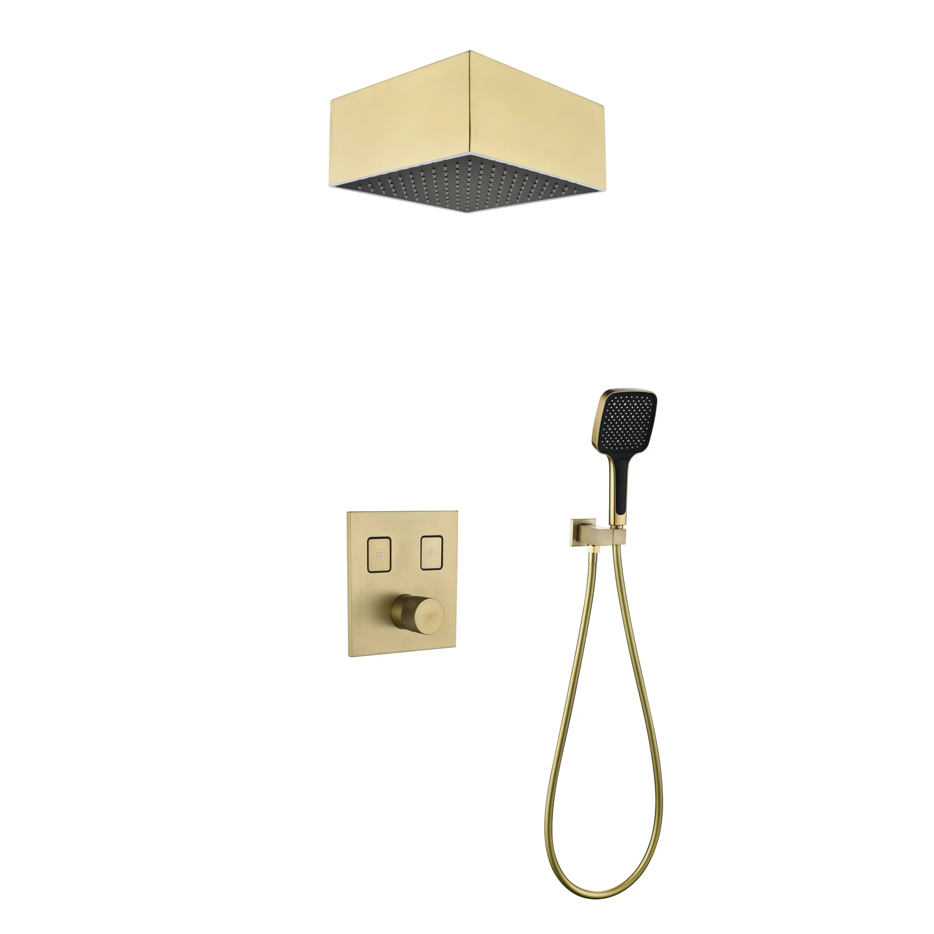 

Gun ash embedded in wall rain shower set Concealed concealed ceiling shower bath