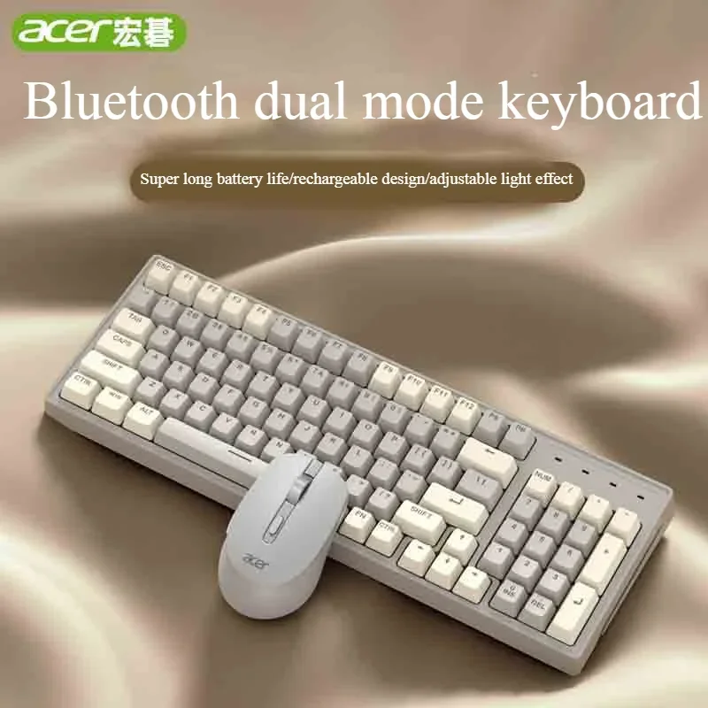 

Acer OMR143 Wireless Keyboard Dual-mode Bluetooth Rechargeable 96key Ergonomic RGB LongBattery Life PC Office Laptop Accessories