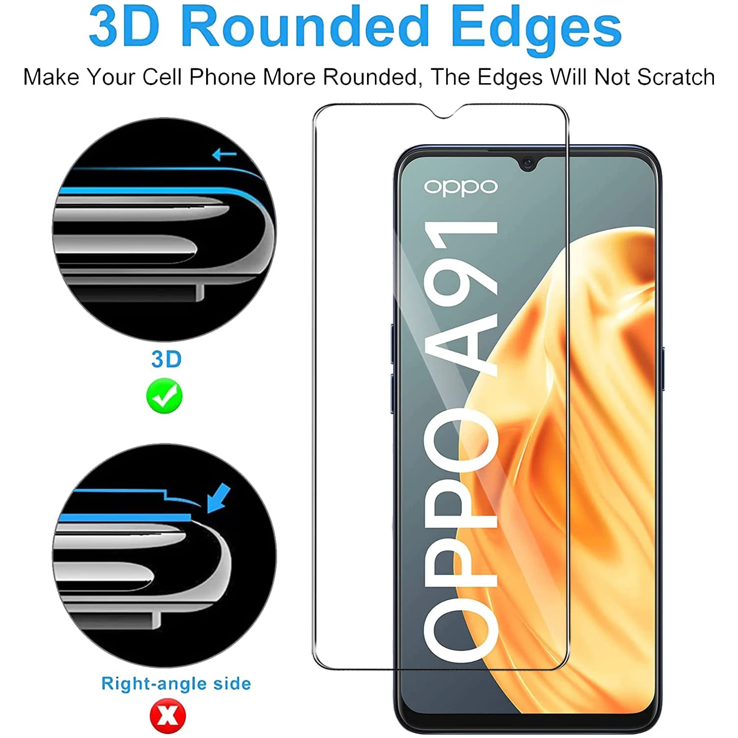 9H Screen Protector For OPPO A91 2/4Pcs HD Tempered Glass