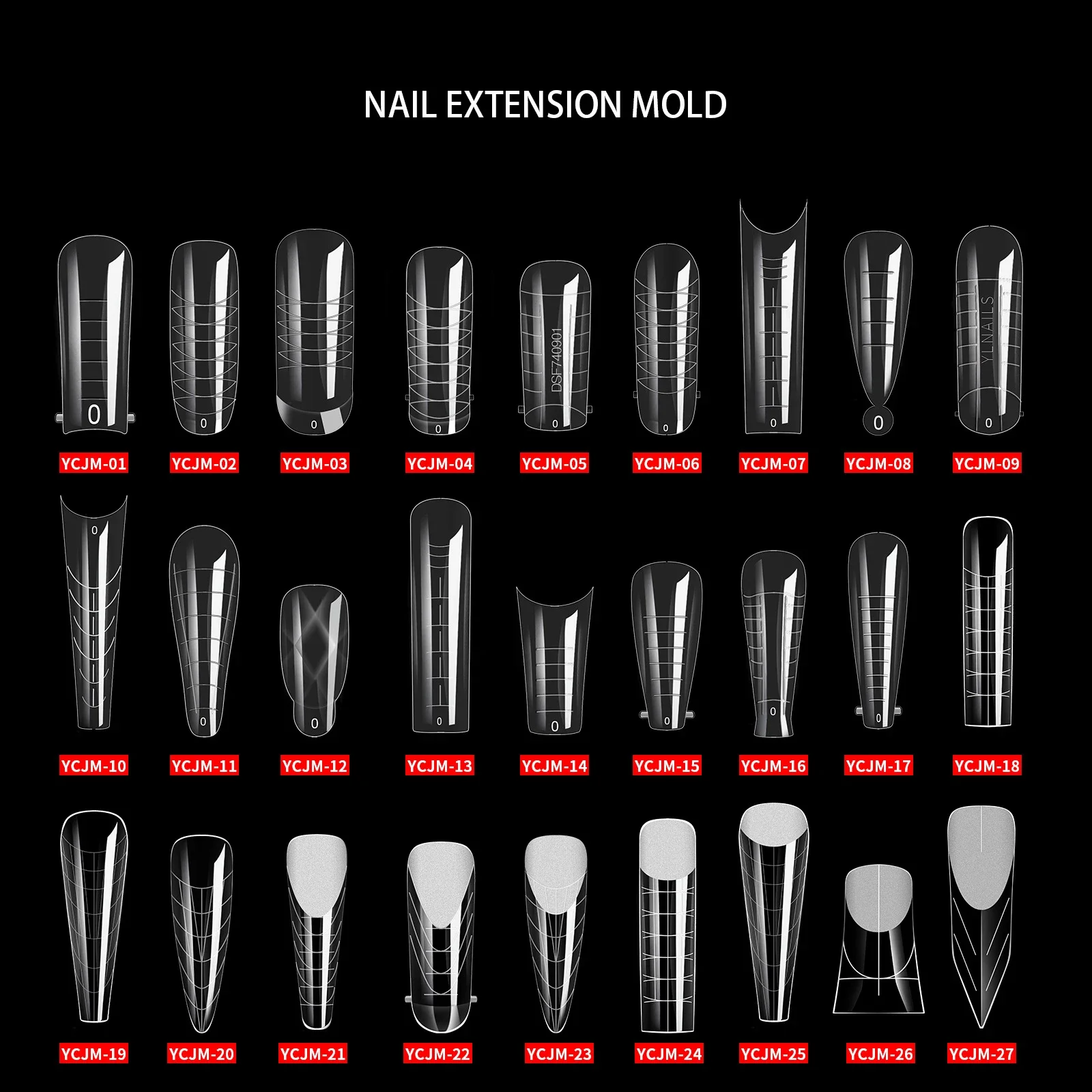 120szt Formy do paznokci Full Cover False Nails Quick Building Mold Fake Nail Shaping Extend Top Molds For Gel Salon Manicure Art