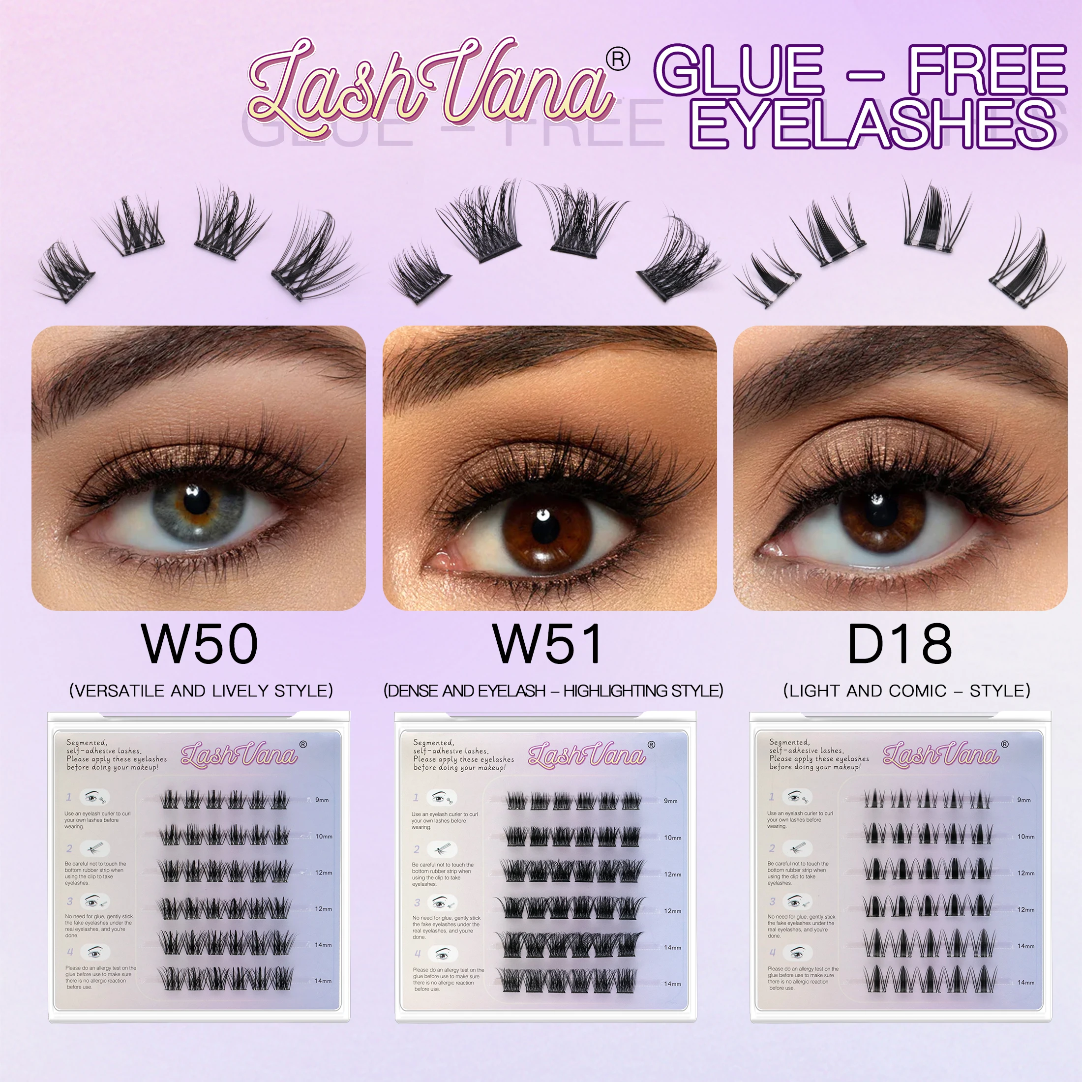Self Adhesive Lash Clusters Gl - đánh giá và giá Eyelash Extension No 9