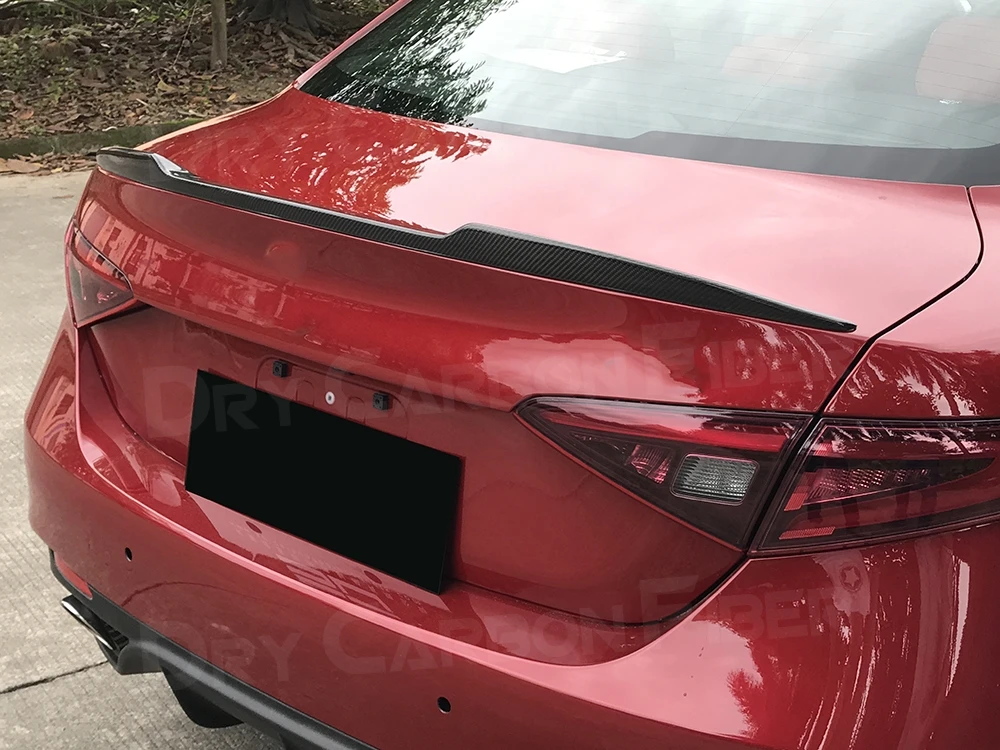 

JCYECF задний спойлер из углеродного волокна, задний багажник, крылья утки для Alfa Romeo Giulia, спойлер 2015-2019, наклейка на багажник, Стайлинг автомобиля