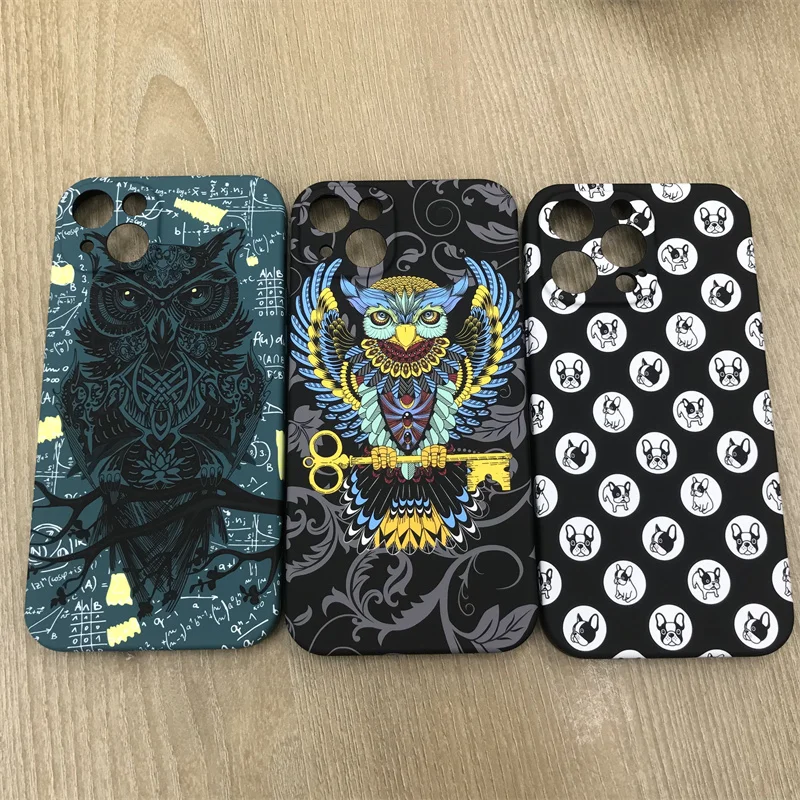 Luxo Cute Animals Matte TPU Back Phone Case for iPhone 14 Pro Max 14 Plus Elephant Tiger Dog Cat Luminous Soft Cover