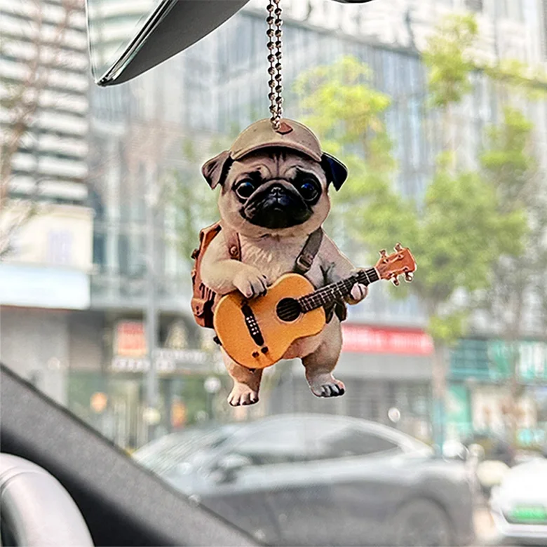 Cartoon Kat Hond Acryl Hanger Auto Achteruitkijkspiegel Hanger Leuk Katje Ornament Speelgoed Thuis Boom Decoratie