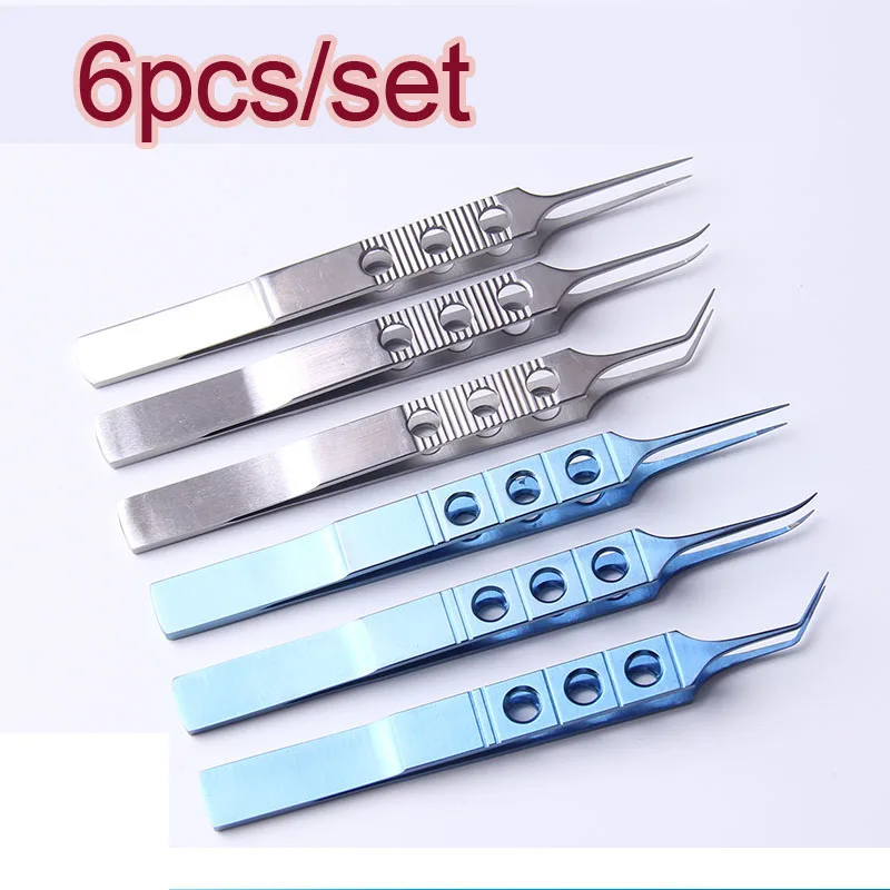 

Micros Stainless steel titanium alloy 11CM dovetailed straight/bend head tweezers platforms tweezers Ophthalmic forceps