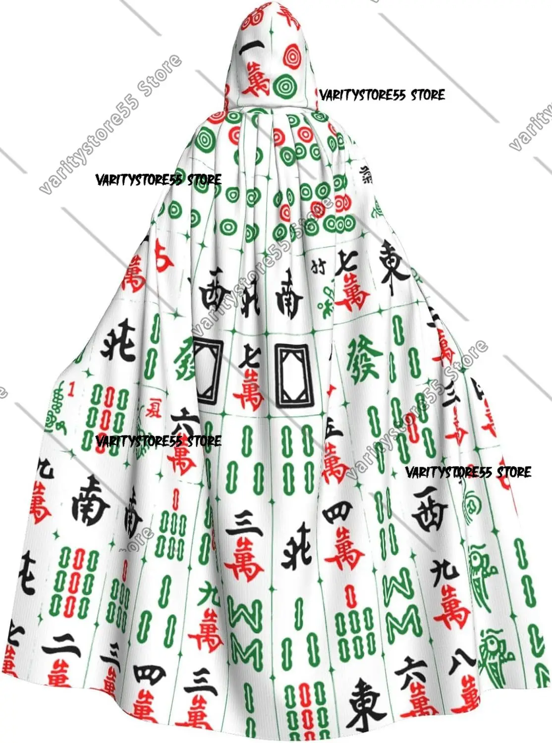 

Забавная китайская плитка для маджонга, накидка с капюшоном для взрослых, костюм на Хэллоуин, плащ с капюшоном