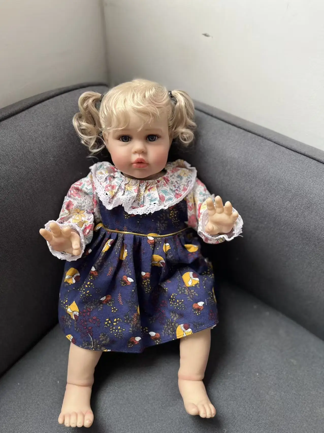 22 inch levensechte herboren babypop zacht lichaam realistische pasgeboren baby Ellie Soft Touch 3D huidkunstpop met handwortelhaar Bonecas