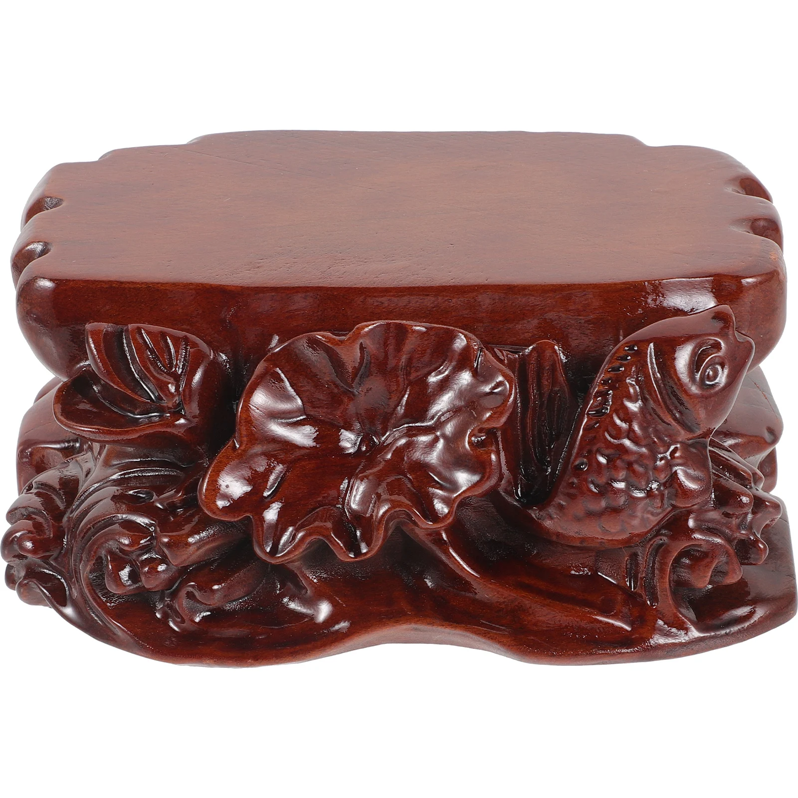 

Wooden Solid Wood Buddhist Statue Flower Pot Pedestal Carved Stand Minimalist Plant Display Riser Decorative Home Table