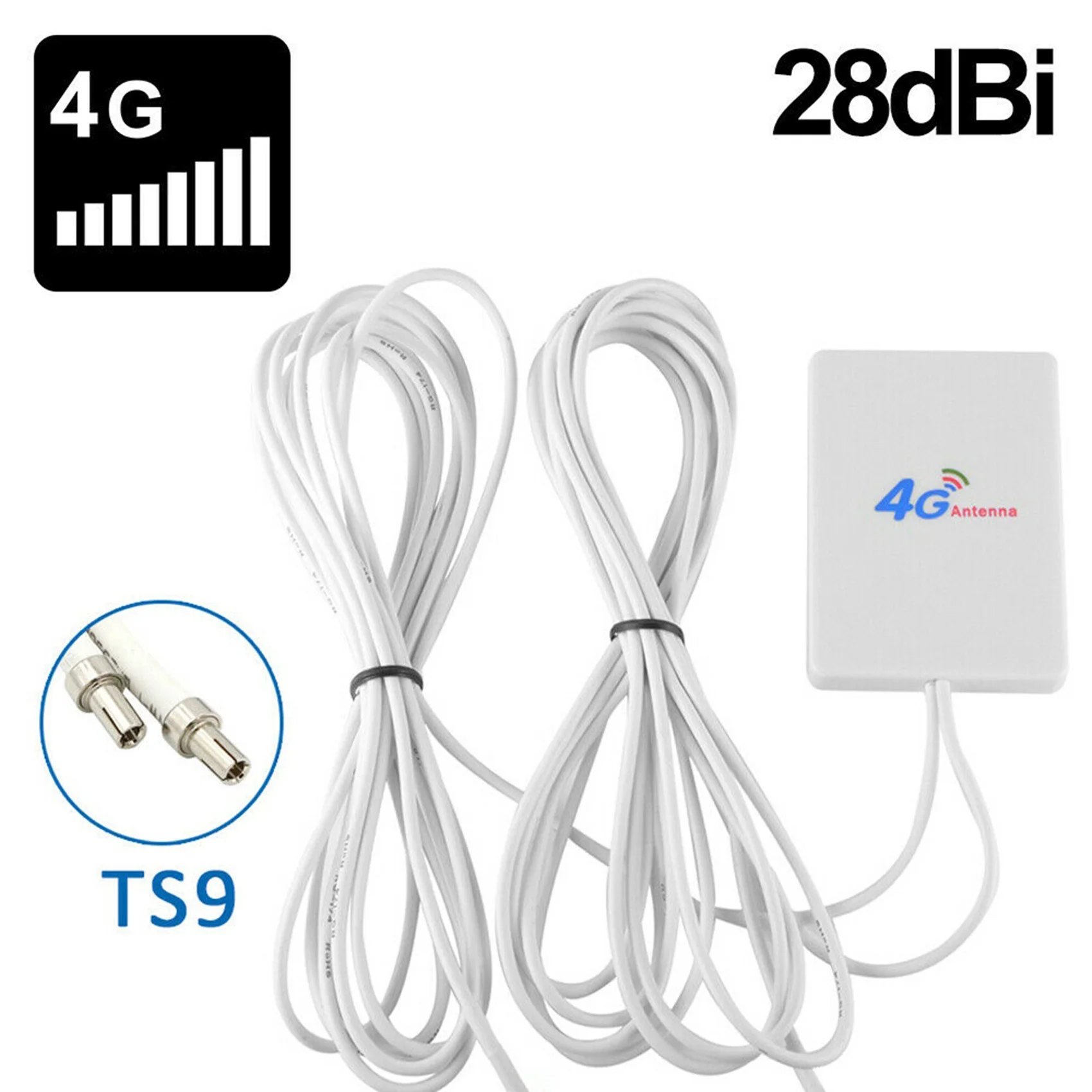 Antenne externe 3G 4G LTE Ingenious-2X avec connecteur TS9, gain de 28 dBi, amplificateur de signal Wi-Fi pour routeur modem Huawei 3G 4G