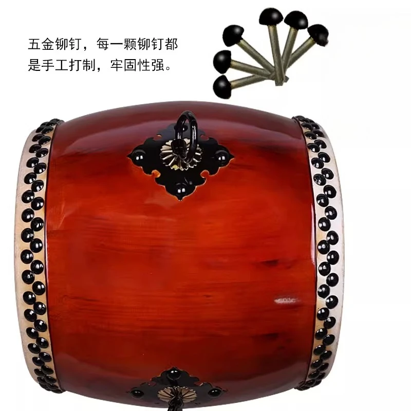 Bucket Drum Buffalo Leather Drum Dojo Dharma Meeting Tools Buddhist Hall Practice Supplies Musical Instruments Treble Drum