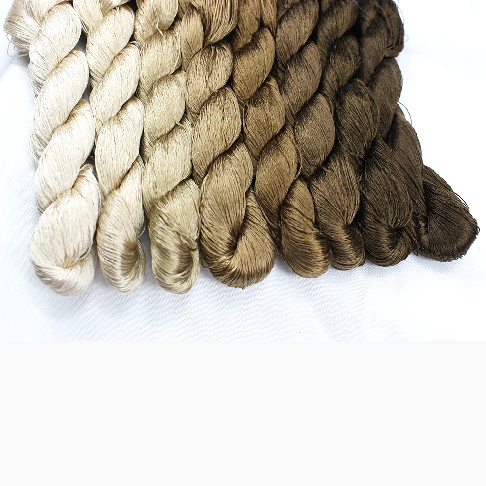 100% silk thread hand embroidery embroider cross stitch 1pcs 400m silk embroidery thread olive color series 8 gradient colors