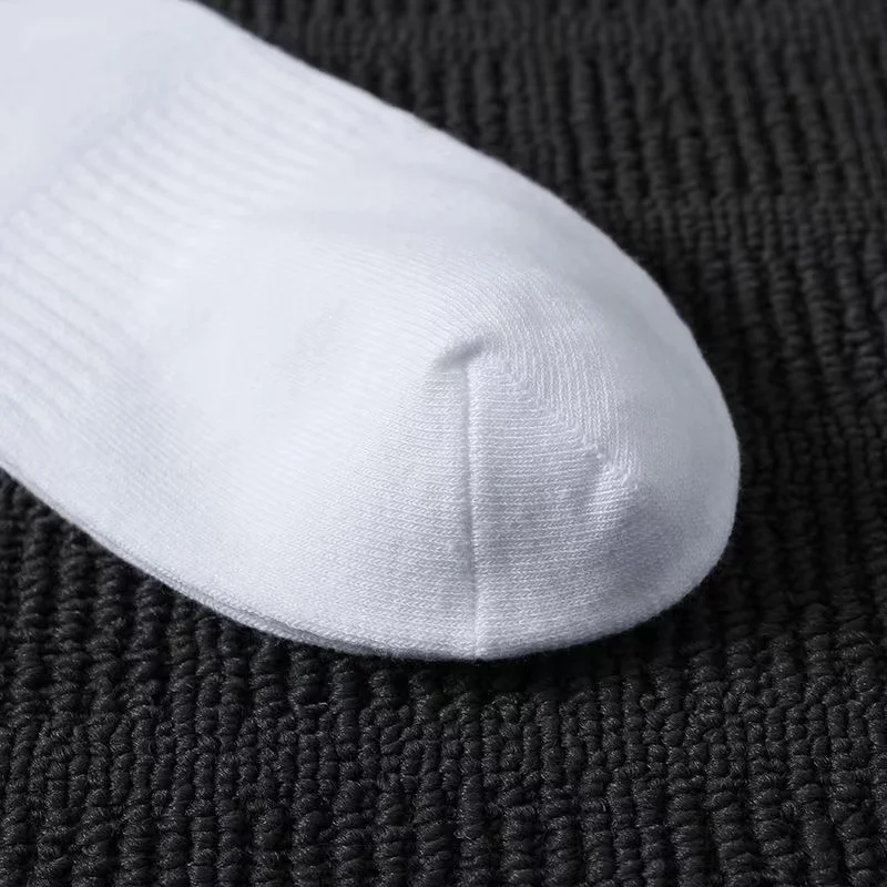 5 Pairs/lot 100% Cotton Men\'s Socks Spring Summer Black White Boat Socks Anti-Odor Breathable Thin Low Tube Sports Socks