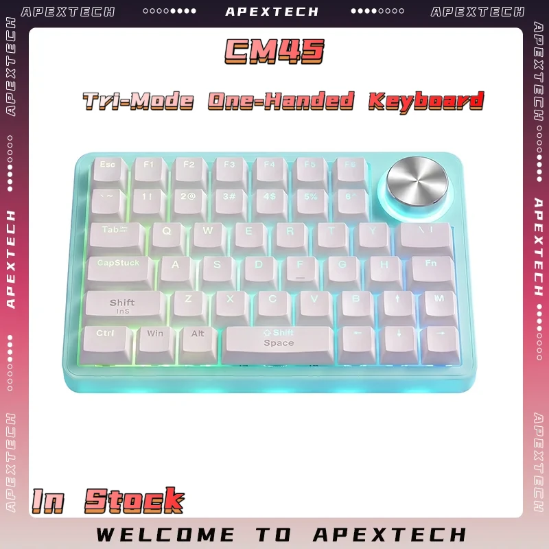 CM45 Bluetooth Tri-Mode One-Handed Keyboard 45 Keys Macro Programming RGB Hot Swappable Left Hand Custom Keypad