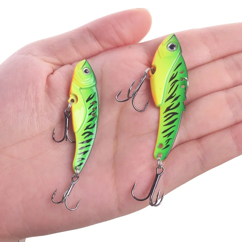 1 Pc Laser Metal VIB Fishing Lure 9g 13g Crankbait High Quality Vibration Spoon Spinner Jig Sinking Bait Fishing Tackle