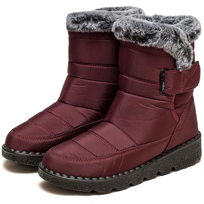 Women's Boots Wedge Heels Winter Boots With Fur Warm Snow Boots 2024 Trend Winter Shoes Women Platform Winter Footwear Female