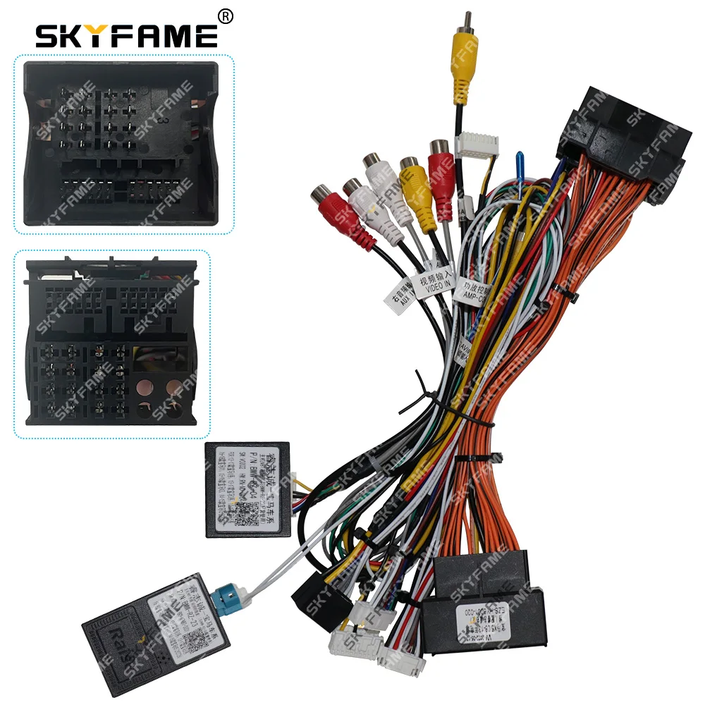 

SKYFAME Car 16pin Wiring Harness Adapter Canbus Box Decoder For BMW X3 X4 X5 X6 E70 E71 F25 F26 Android Radio Power Cable