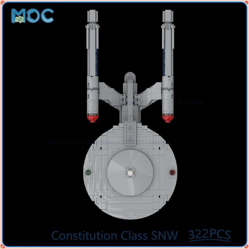 فئة الدستور SNW (Enterprise) MOC اللبنات لتقوم بها بنفسك تجميع الطوب مجموعة الفضاء نموذج عرض اللعب الهدايا 322 قطعة